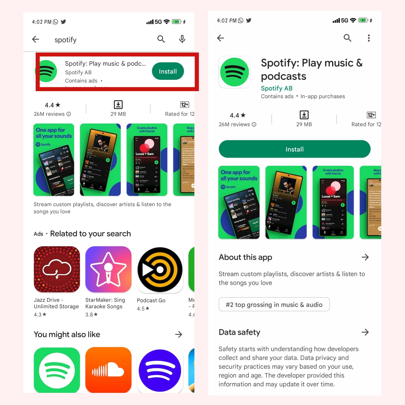 how to use Spotify on android phone