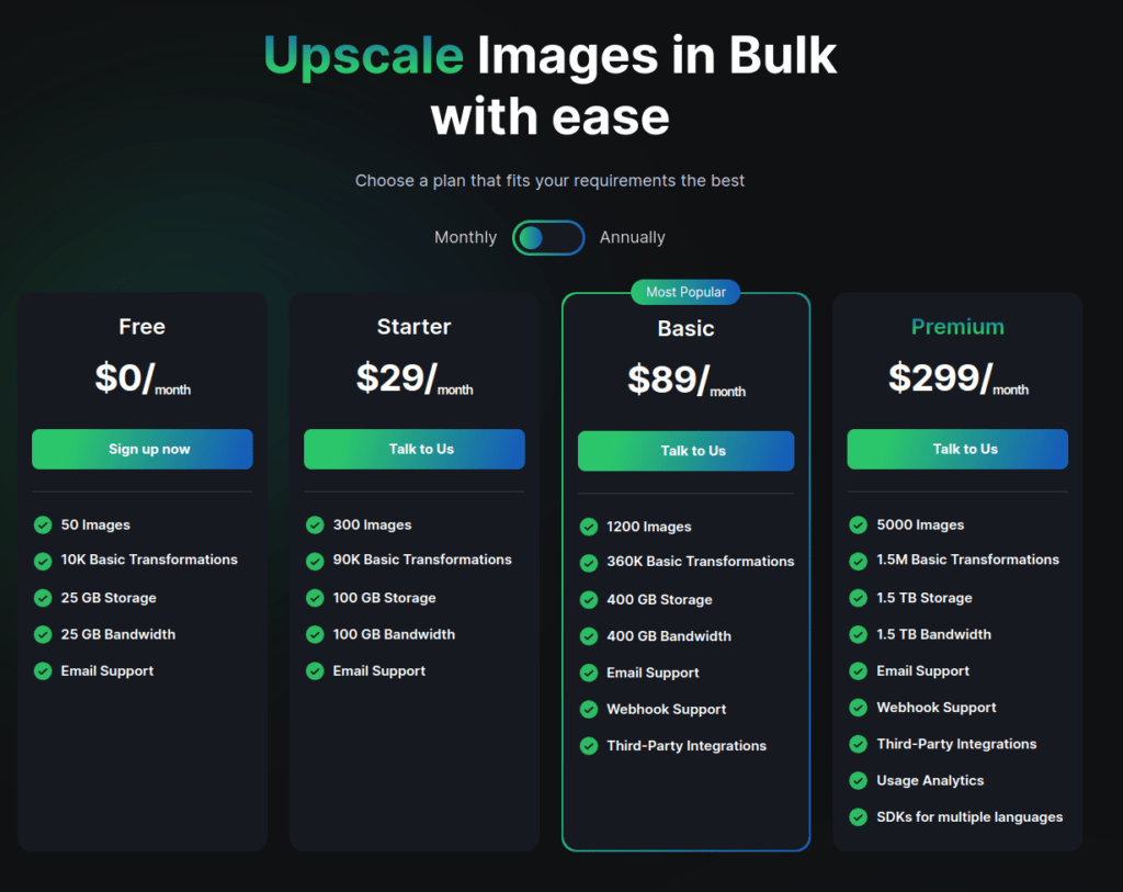 upscale media pricing